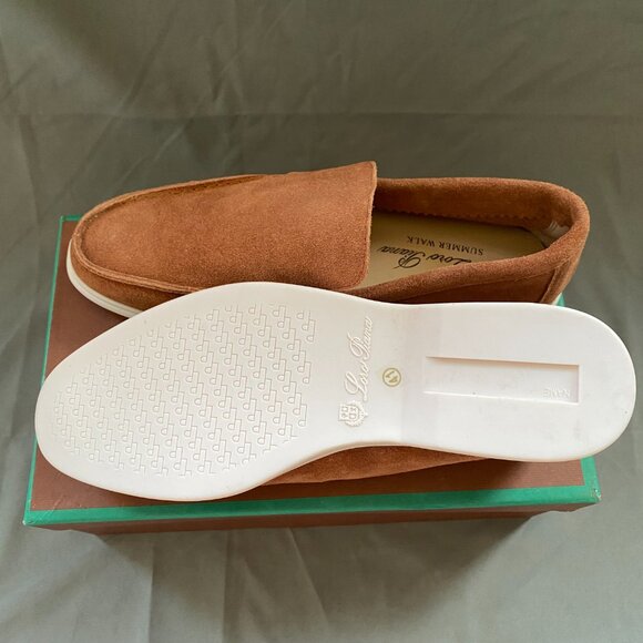 Loro Piana summer brown leather men's loafers - Picture 6 of 6